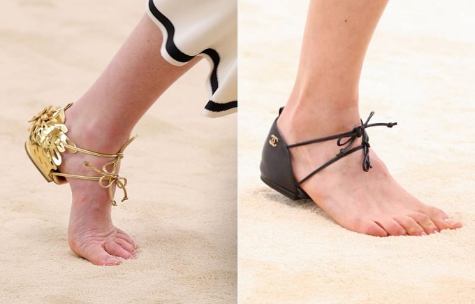 Dép mới của Chanel cho phép 3/4 bàn chân chạm đất. Ảnh: On The Runway
