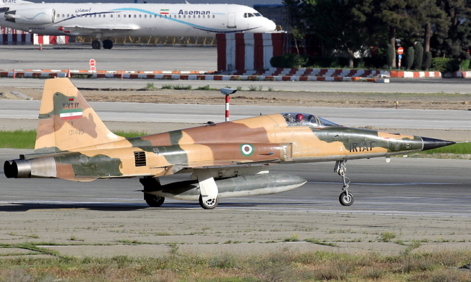 Tiêm kích F-5E Iran tại Tehran hồi năm 2017. Ảnh: Airliners