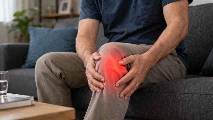 Bệnh gout gây ra bởi tình trạng axit uric trong máu tăng cao, dẫn đến sưng đau các khớp - Minh họa AI: Thu Anh