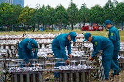 Cận cảnh trận địa pháo hoa tại phường Bình Dương trước giờ khai hỏa