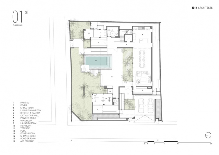 Biệt thự 640 m2 thông thoáng với thiết kế 'trên kín dưới hở' - 15
