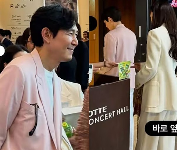 Lee Jung Jae đi cùng bạn gái trong đêm nhạc hôm 29/4. Ảnh: Instagram