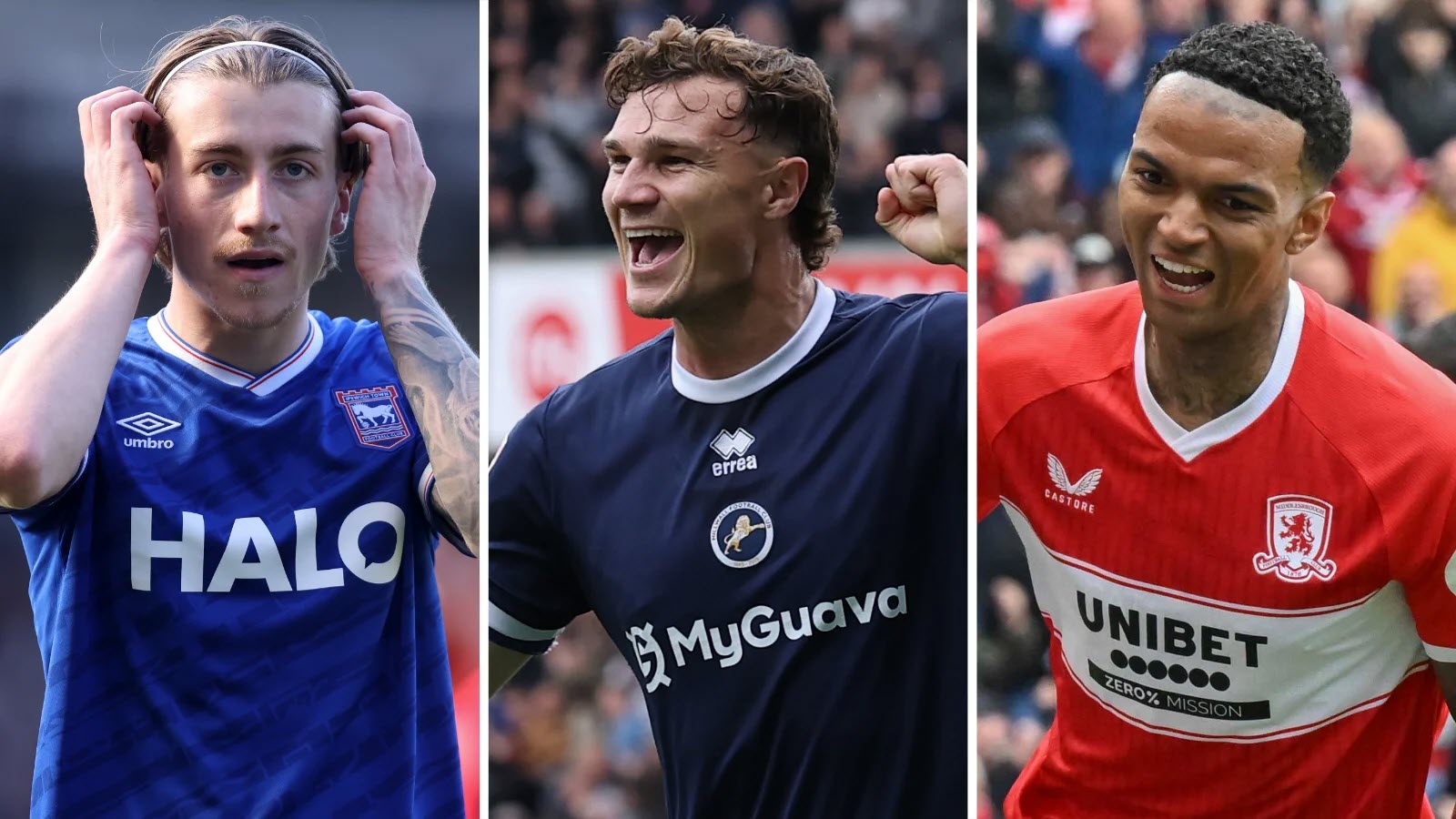 Ipswich Town, Millwall và Middlesbrough là 3 đội còn cơ hội đoạt vị trí thứ 2 để giành vé lên thẳng Premier League