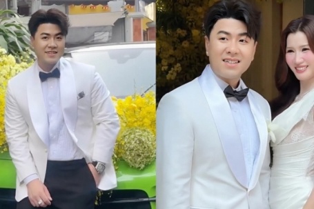 Akira Phan lái xế hộp 6 tỷ đồng đến rước vợ CEO trong đám hỏi