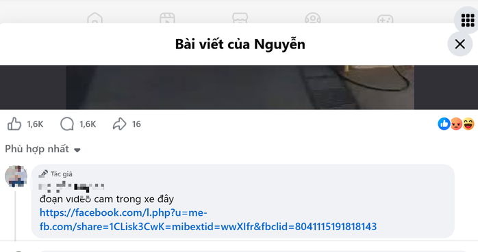 Chủ Facebook còn đăng kèm đường dẫn liên kết bên dưới phần bình luận để "dụ" người dùng mạng kích vào