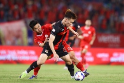 Video bóng đá Thể Công Viettel - Ninh Bình: Văn Khang - Dụng Quang Nho so tài, bước ngoặt thẻ đỏ (V-League)