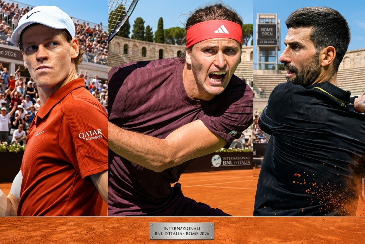 Djokovic "long tranh hổ đấu" với Zverev, hẹn Sinner chung kết trong mơ tại Rome Open