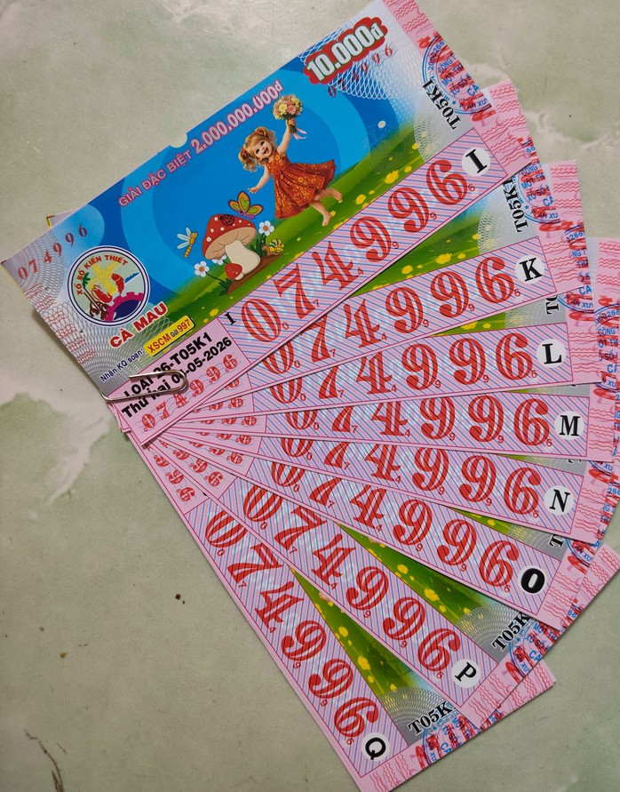 Xổ số miền Nam ngày 4-5 sẽ mở thưởng đối với vé số của 3 đài là TPHCM, Cà Mau và Đồng Tháp. Ảnh: ĐLVS Thành Phát