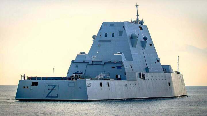Tàu khu trục lớp Zumwalt, loại tàu khu trục lớn nhất trên Trái đất hiện nay. Ảnh 19fortyfive