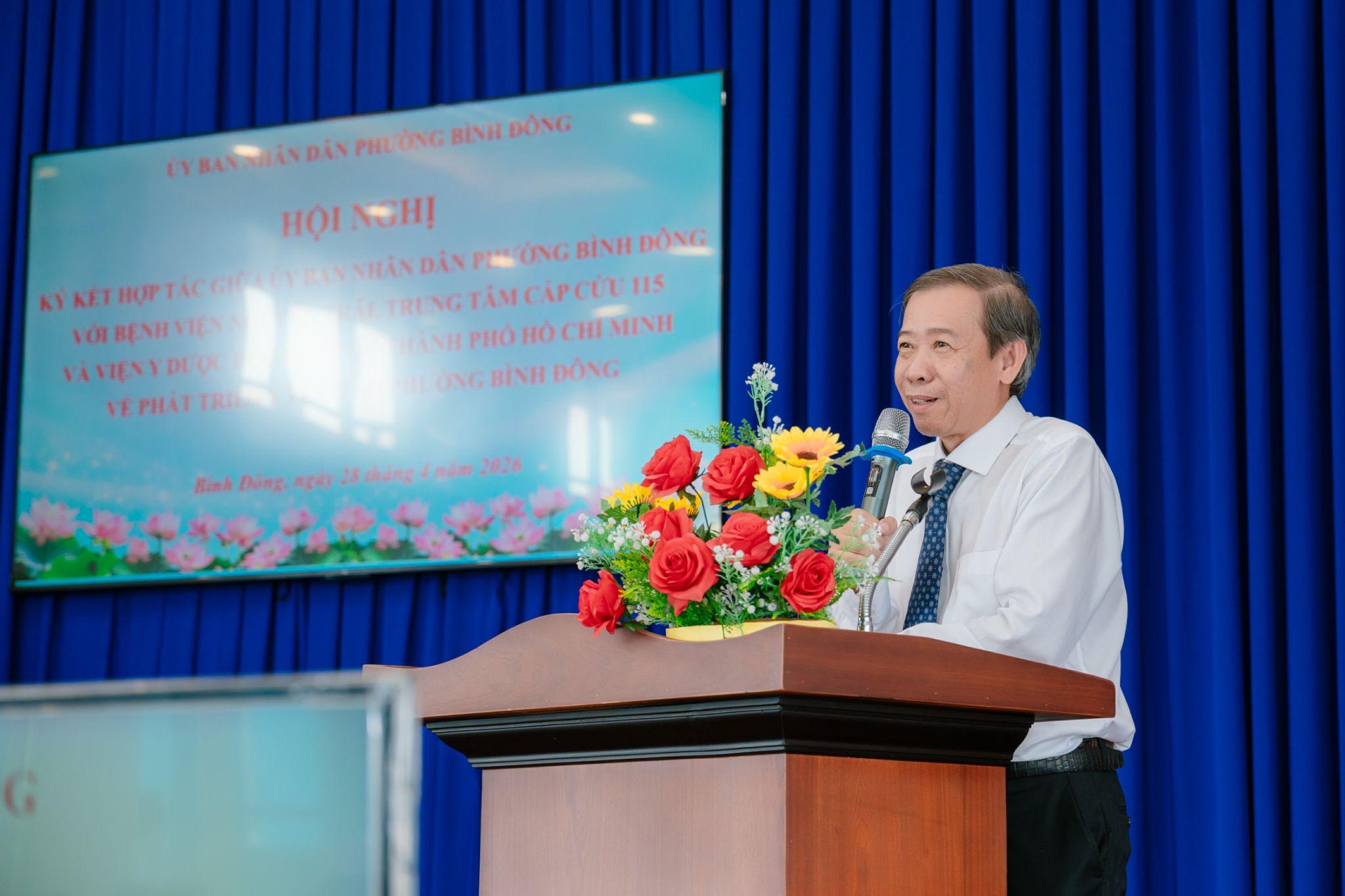 TS.BS. Nguyễn Văn Vĩnh Châu - Phó Giám đốc Sở Y tế TP.HCM nhấn mạnh vai trò của y tế cơ sở trong công tác quản lý sức khỏe cộng đồng.