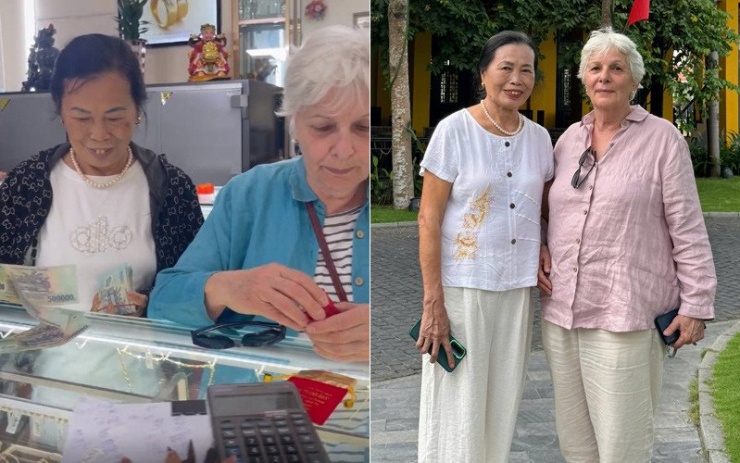 Mẹ nuôi của chị Quỳnh Anh dẫn thông gia đi mua vàng làm quà tặng&nbsp;