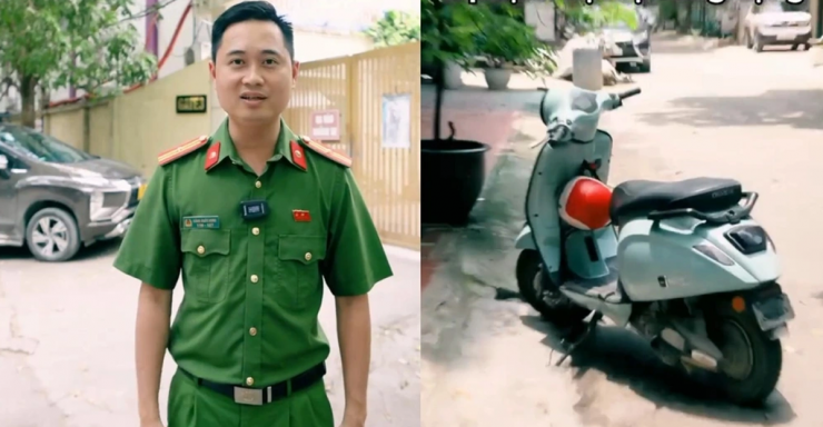 Hình ảnh Thiếu tá Đặng Quốc Hùng ''báo giá'' vi phạm gây bão mạng. Ảnh: Cắt từ clip