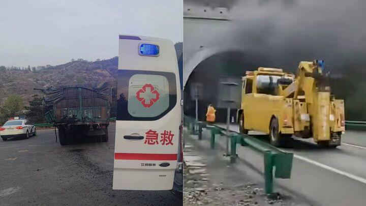 Nguyên nhân vụ tai nạn là do hai xe đi sau đâm vào đuôi xe tải đi trước dẫn đến hỏa hoạn.