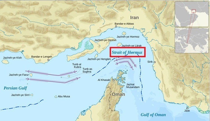 Eo biển Hormuz. Ảnh EurAsian Times