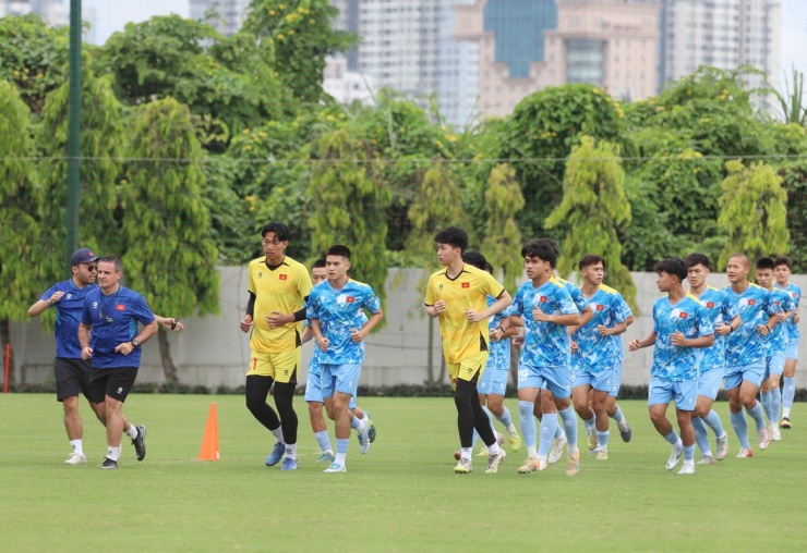 U19 Việt Nam tập luyện tại Hà Nội. (Ảnh: VFF).&nbsp;