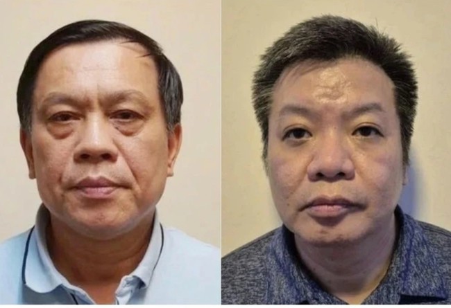 Bị can Nguyễn Bá Hoan (trái) và Tống Hải Nam. Ảnh: Bộ Công an