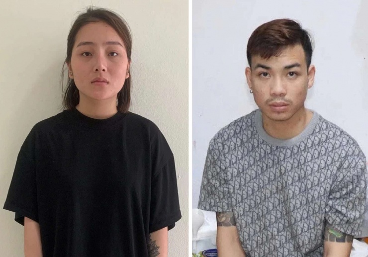 Đối tượng Bàn Thị Tâm và Nguyễn Minh Hiệp. Ảnh: CAHN.