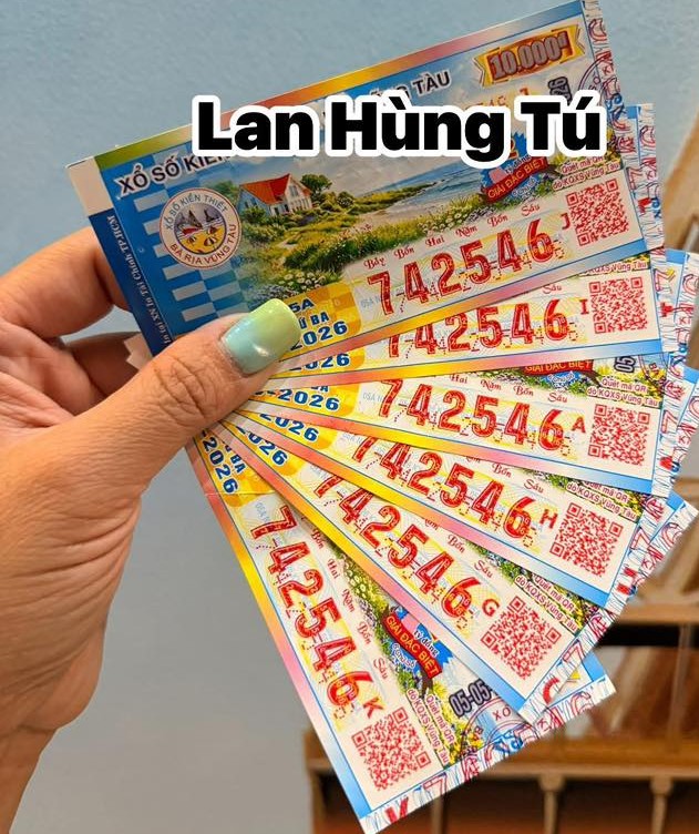 Giải độc đắc của vé số Vũng Tàu trúng tại tỉnh Tây Ninh. Ảnh: ĐLVS Lan Hùng Tú