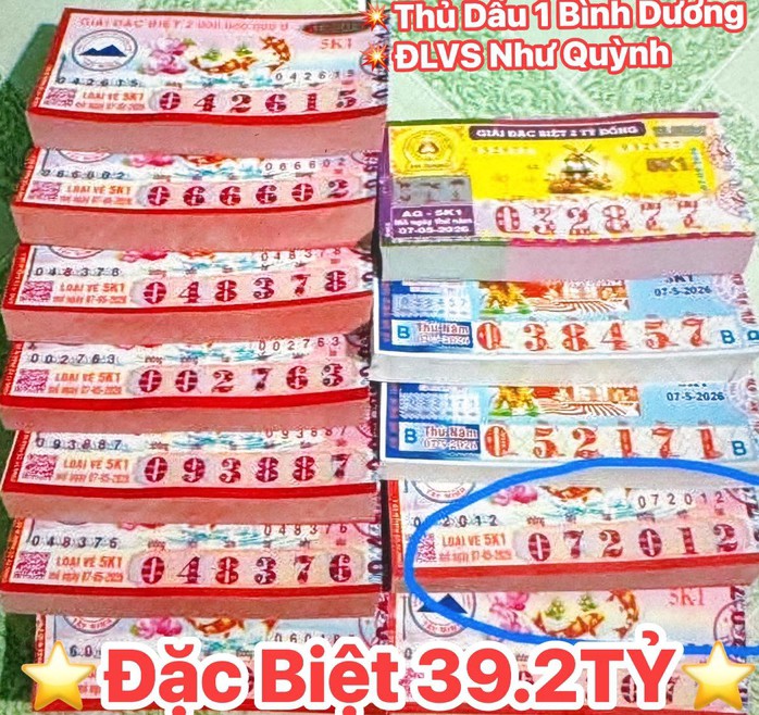 Một cây 160 vé Tây Ninh trúng giải độc đắc và giải an ủi tại TPHCM. Ảnh: ĐLVS Như Quỳnh