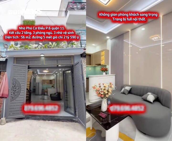 Những căn nhà Hiếu quảng cáo nằm ở khu vực trung tâm TP.HCM nhưng có giá rất "ảo" chỉ gần 2,6 tỷ đồng/căn. (Ảnh: Đại Việt)
