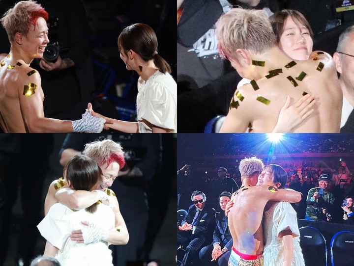 Takeru ôm chầm lấy vợ sau khi đánh bại Rodtang