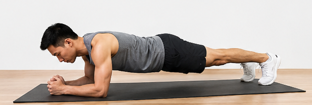 Plank cơ bản cải thiện tư thế và giảm nguy cơ đau lưng.