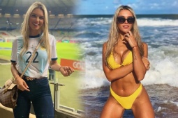 Mỹ nhân đẹp nhất World Cup: Người đẹp siêu "vòng 3" mê hoặc tiền đạo Argentina