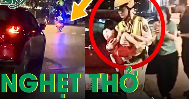 Nghẹt thở hành trình 10 phút CSGT mở đường cứu bé trai 3 tuổi hóc dị vật