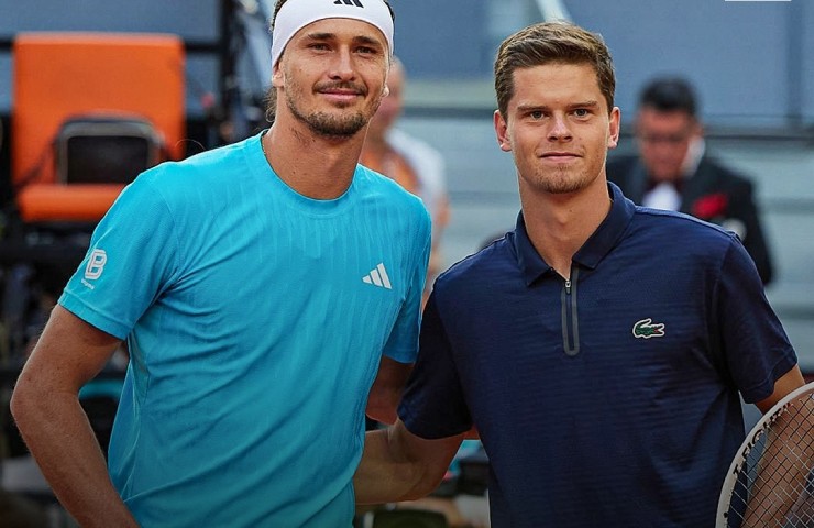 Zverev (bên trái) tái đấu hiện tượng Blockx (bên phải) chỉ sau một tuần kể từ bán kết Madrid Open
