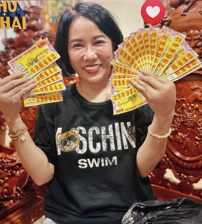 Vé số Tiền Giang trúng độc đắc tại TPHCM. Ảnh: ĐLVS Thùy Dương