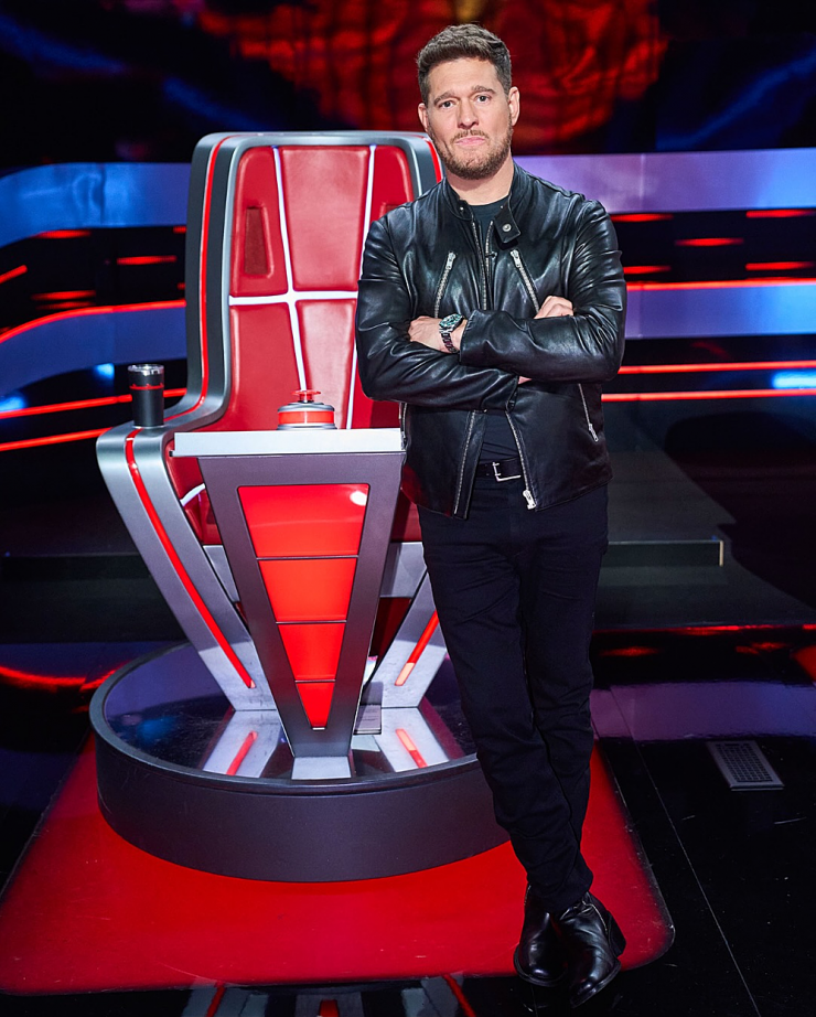 Michael Bublé trên trường quay The Voice Mỹ năm 2025. Ảnh: Instagram Michael Bublé