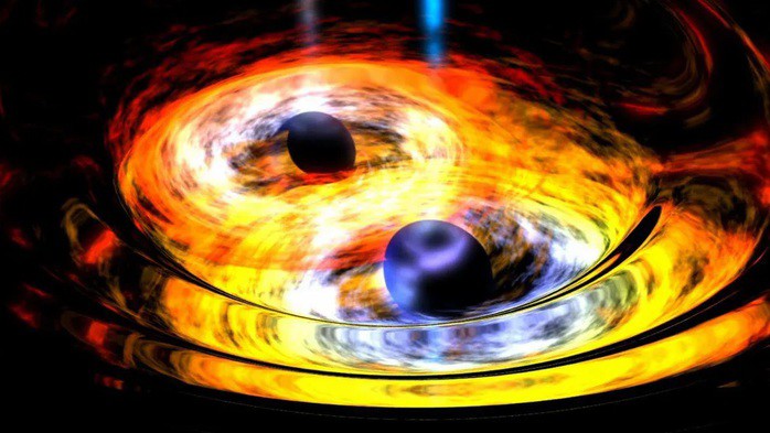 Một vụ sáp nhập lỗ đen vũ trụ - Ảnh đồ họa: NASA
