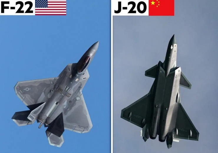 Tiêm kích F-22 của Mỹ và J-20 của Trung Quốc. Ảnh: Insider