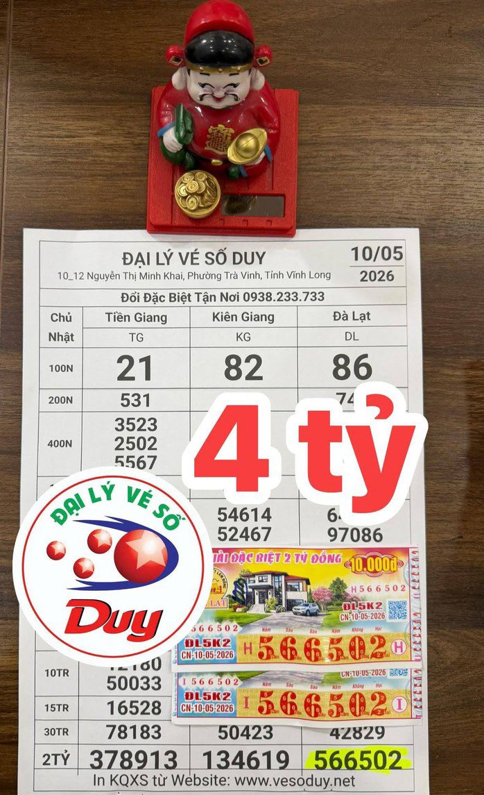 Một nhà sư ở tỉnh Vĩnh Long trúng độc đắc 2 vé Đà Lạt. Ảnh: ĐLVS Duy