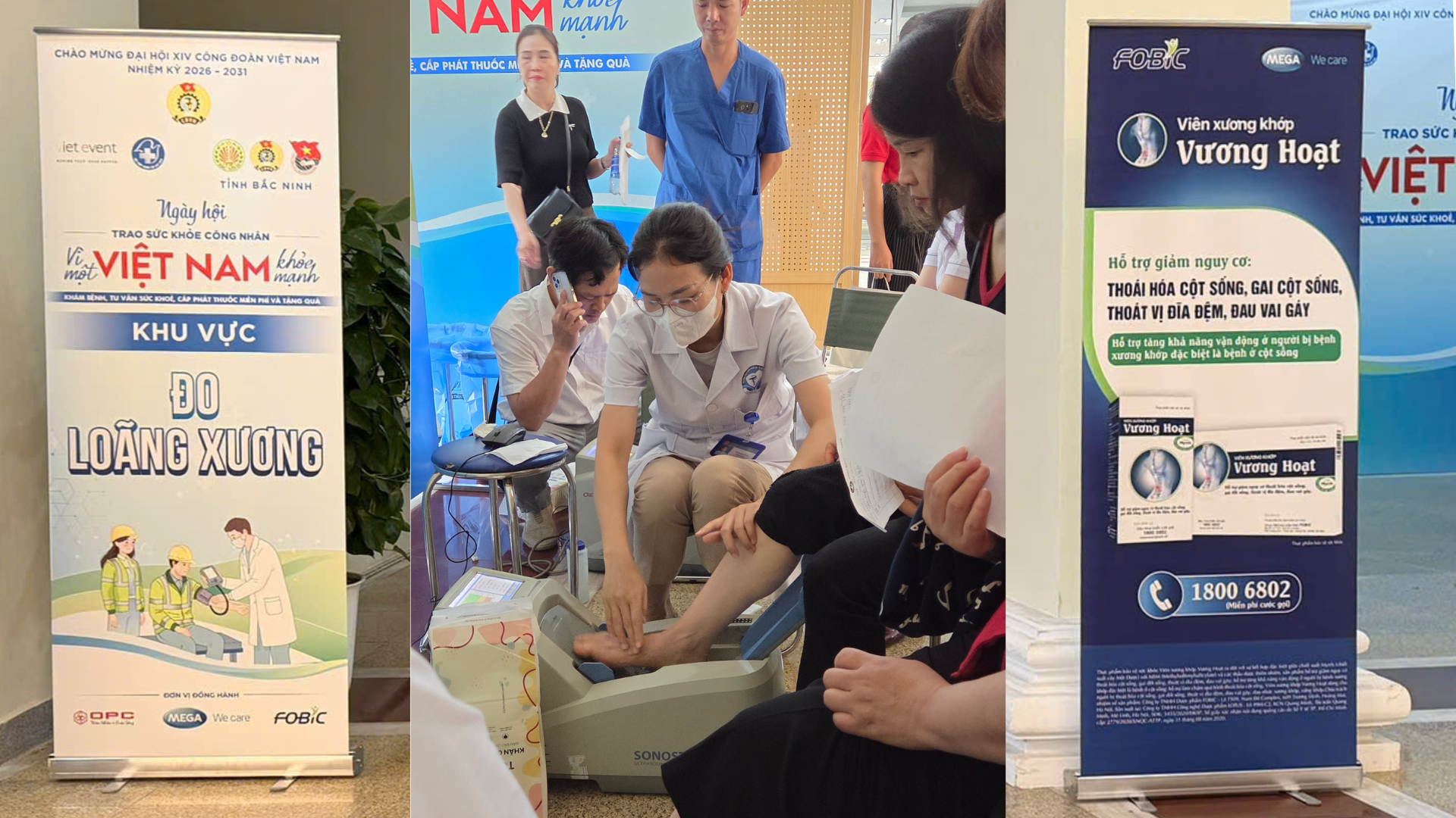 Người lao động, công nhân tại khu vực đo loãng xương