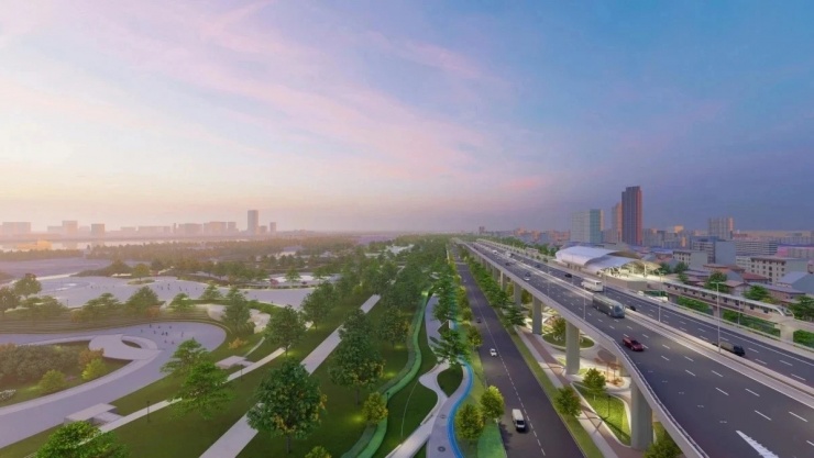 Những công trình nào được Hà Nội xây dựng trước ở trục đại lộ cảnh quan sông Hồng? - 1