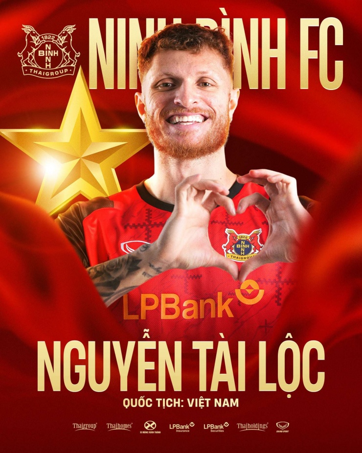 Nguyễn Tài Lộc đã có quốc tịch Việt Nam và đủ điều kiện cống hiến cho ĐT Việt Nam. Ảnh: Ninh Bình FC