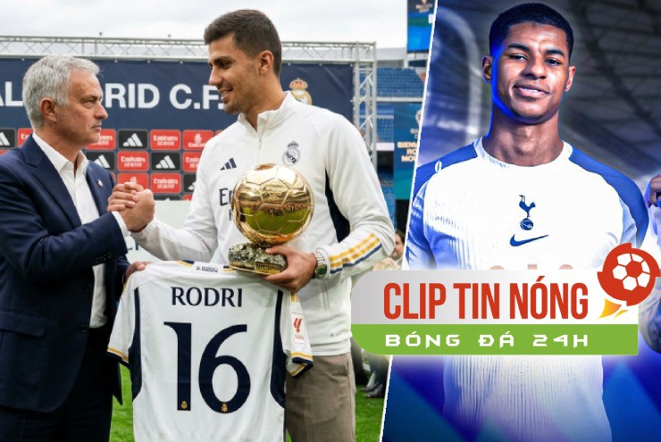 Real "tặng" HLV Mourinho Quả bóng vàng Rodri, Tottenham tranh Rashford với Barca (Clip tin nóng)