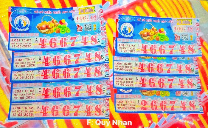 Giải an ủi của vé số Bạc Liêu trúng tại tỉnh An Giang. Ảnh: ĐLVS Kim Chạch