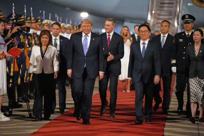 Tổng thống Mỹ Donald Trump tại Bắc Kinh, Trung Quốc hôm 13-5. Ảnh: South China Morning Post