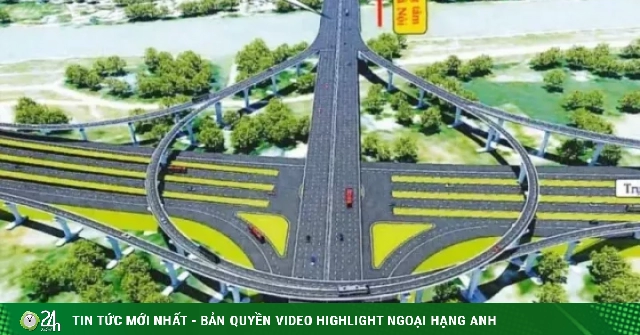 Cận cảnh thiết kế nút giao 'hoa thị' kết nối cầu Tứ Liên với Đại lộ sông Hồng