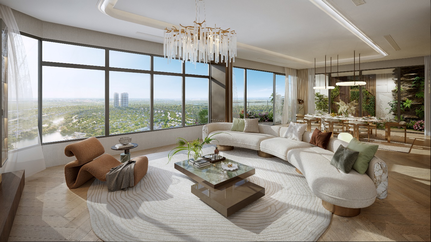 Phòng khách với tầm view khoáng đạt