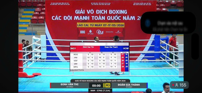 Bảng điểm điện tử của trận đấu công nhận Gia Thành chiến thắng với điểm số 3-2