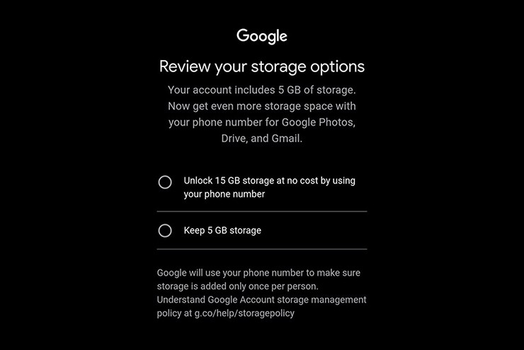 Tạo mới tài khoản Google không còn mặc định 15GB miễn phí - 2