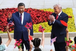 Chủ tịch Trung Quốc Tập Cận Bình chủ trì lễ đón Tổng thống Mỹ Donald Trump