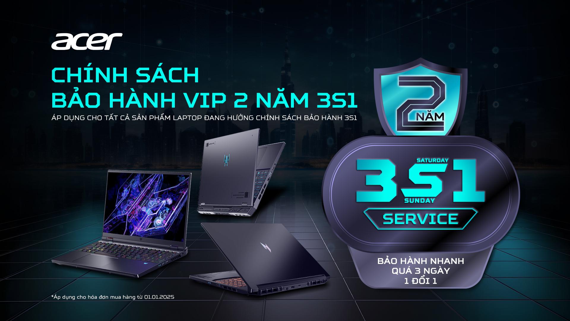 Bảo hành VIP 3S1 2 năm
