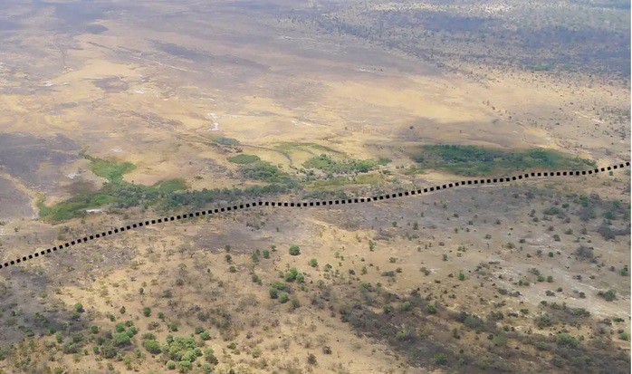 Khu vực phía Nam của khe nứt Kafue, nơi vỏ Trái Dất có dấu hiệu tách đôi - Ảnh: NEW SCIENTIST