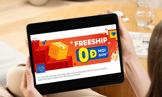 Một quảng cáo chương trình phí ship 0 đồng của Shopee. Ảnh:Shopee