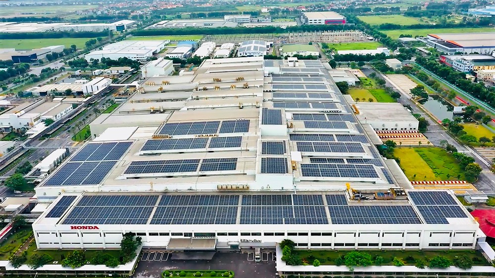 Hệ thống năng lượng mặt trời tại nhà máy Honda Việt Nam (Ninh Bình)