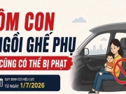 Ôm con ngồi ghế phụ cũng có thể bị phạt